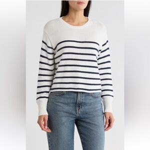 Vigoss Navy and White Striped cotton Sweater NWT